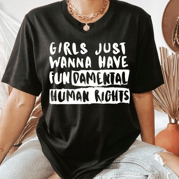 SimplyBeverly Tops - Girls Just Wanna Have Fundamental Human Rights T shirt